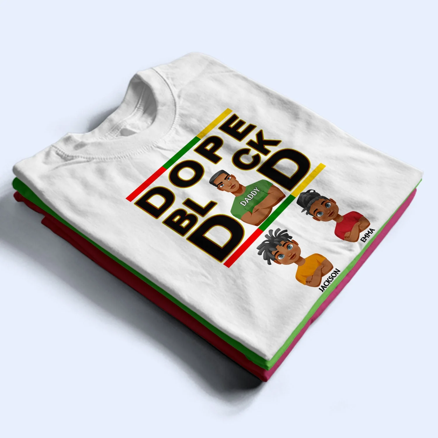 Dope Black Dad Best Dad Ever - Gift For Dads, Grandpas, Daughters, Sons - Personalized T Shirt - Image 2