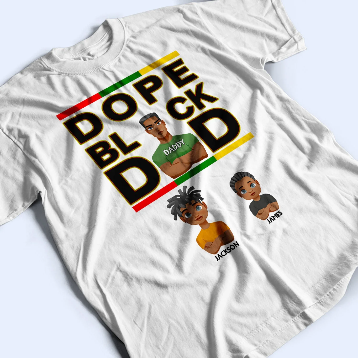 Dope Black Dad Best Dad Ever - Gift For Dads, Grandpas, Daughters, Sons - Personalized T Shirt - Image 3