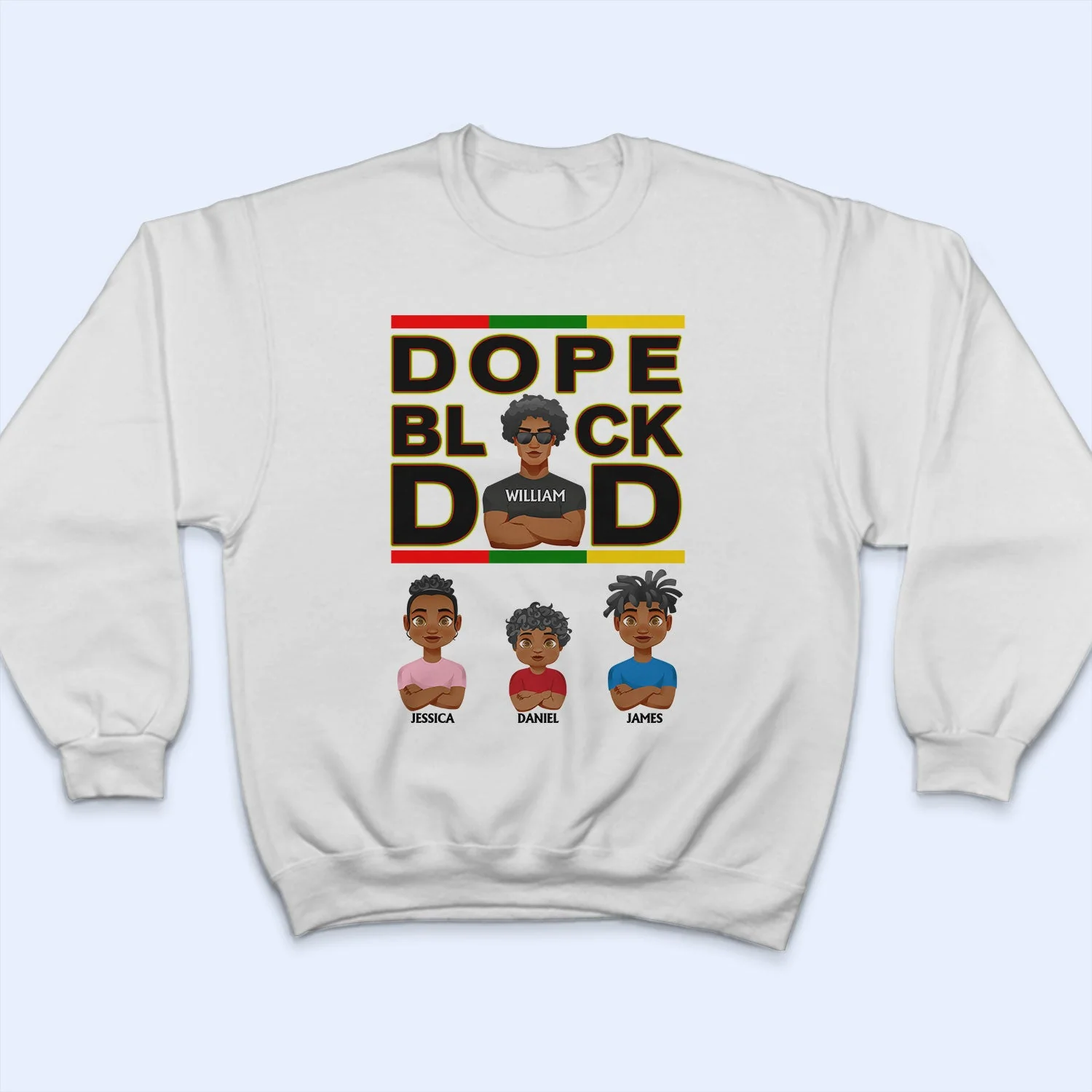 Dope Black Dad Best Dad Ever - Gift For Dads, Grandpas, Daughters, Sons - Personalized T Shirt - Image 5
