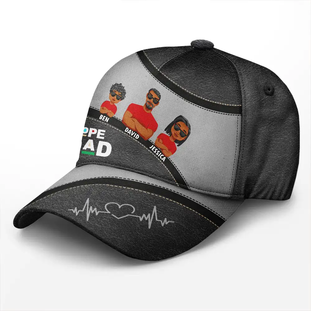Dope Black Dad Best Dad Ever - Personalized Classic Cap - Image 2