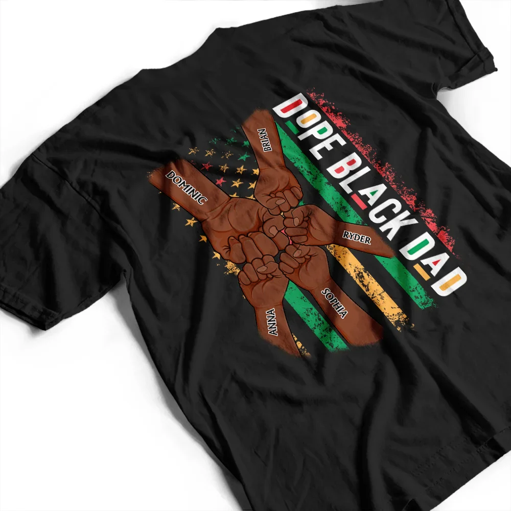 Dope Black Dad - Personalize T Shirt - Image 3