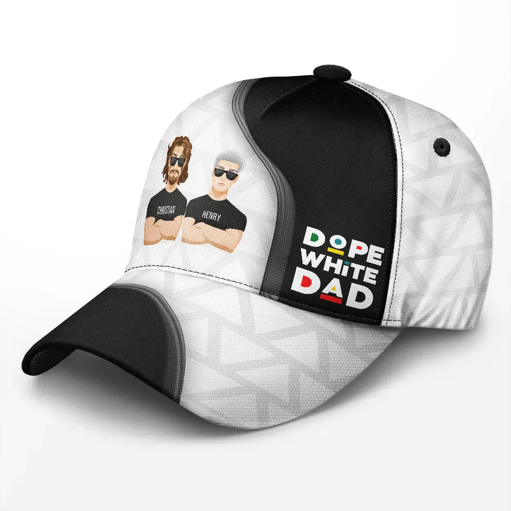 Dope Black Dad White Dad - Personalized Classic Cap - Image 2