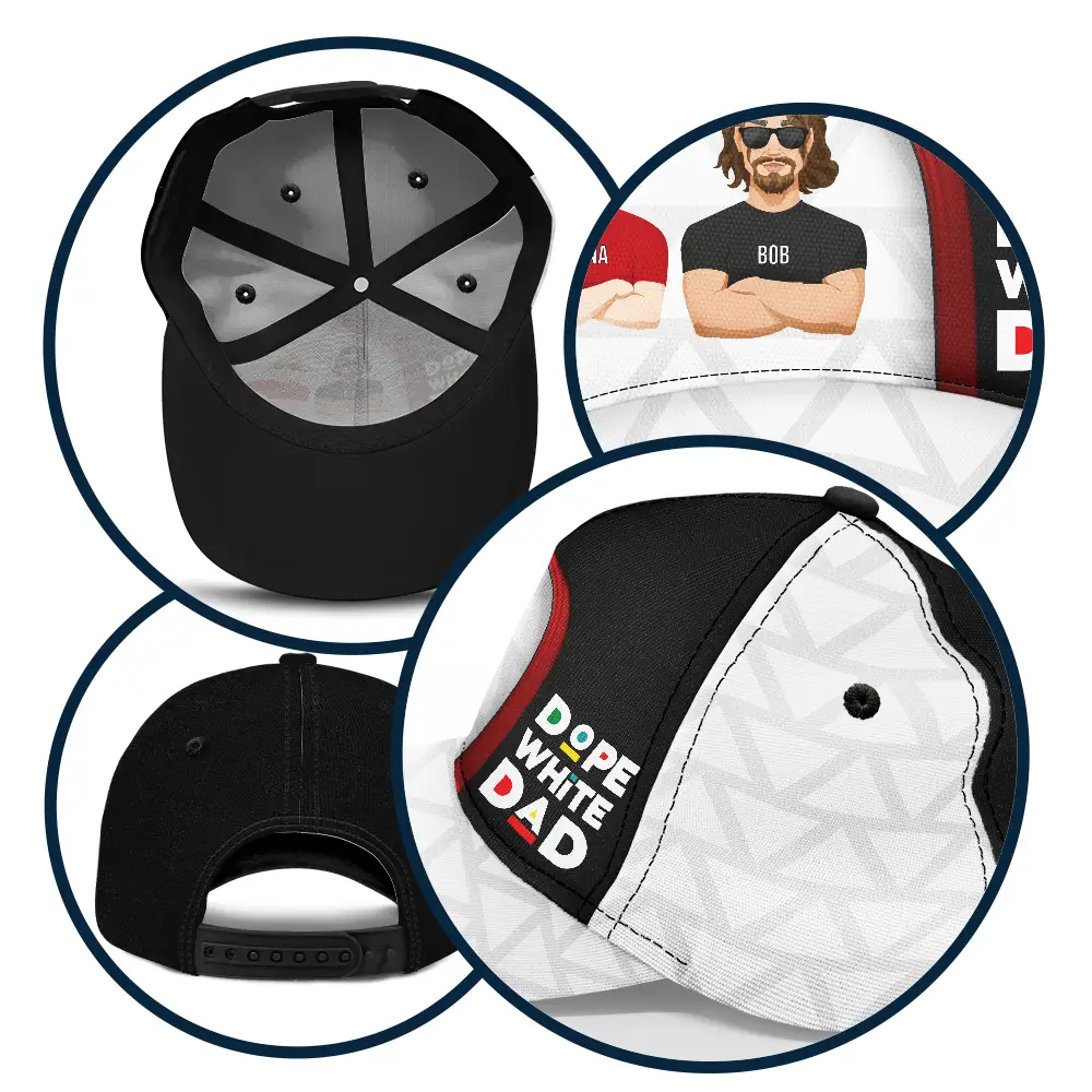 Dope Black Dad White Dad - Personalized Classic Cap - Image 5