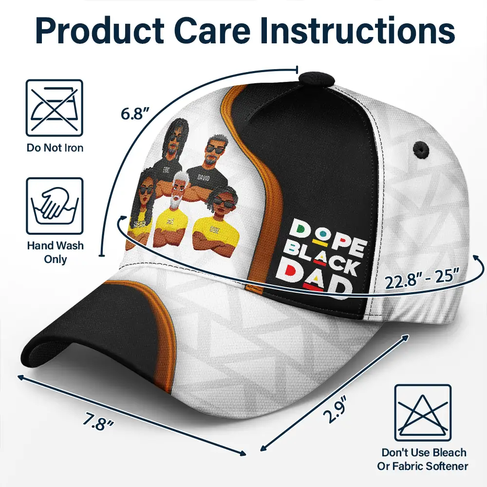 Dope Black Dad White Dad - Personalized Classic Cap - Image 6