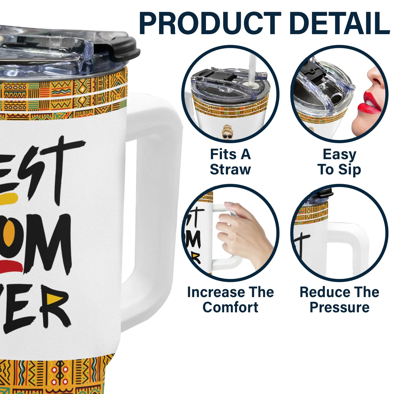 Dope Black Mom - Gift For Mom - Personalized 40oz Tumbler With Straw - Image 5