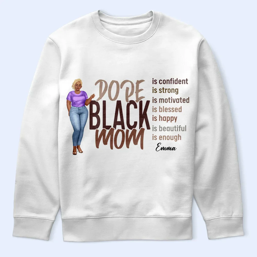 Dope Black Mom - Personalized T Shirt - Image 5