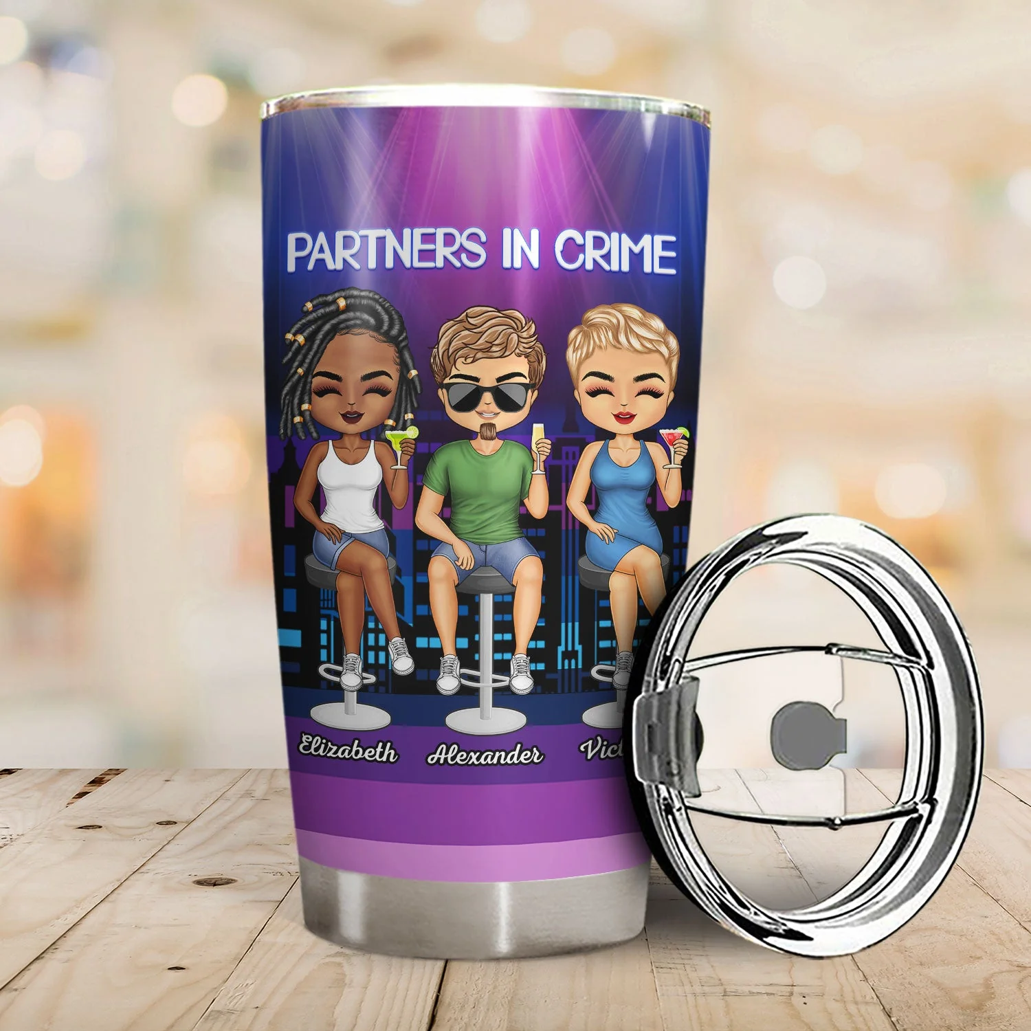 Drinking Friends Partners In Crime Just Remember If We Get Caught - Birthday Gifts For Friends, Besties, Soul Sisters, BFF - Personalized Custom Tumbler - Image 2