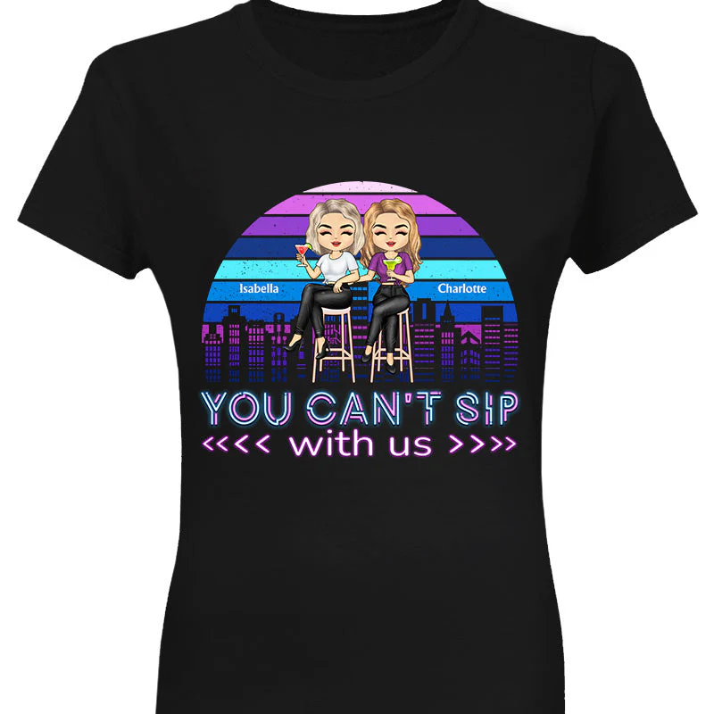 Drinks Well With Others Drinking Friends - BFF Bestie Gift - Personalized Custom T Shirt - Image 3