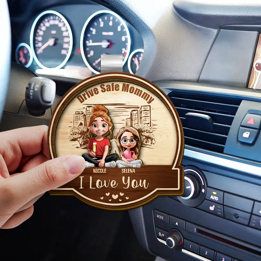 Drive Safe Daddy Mommy We Love You - Personalized Custom Shaped Car Visor Clip - Image 3