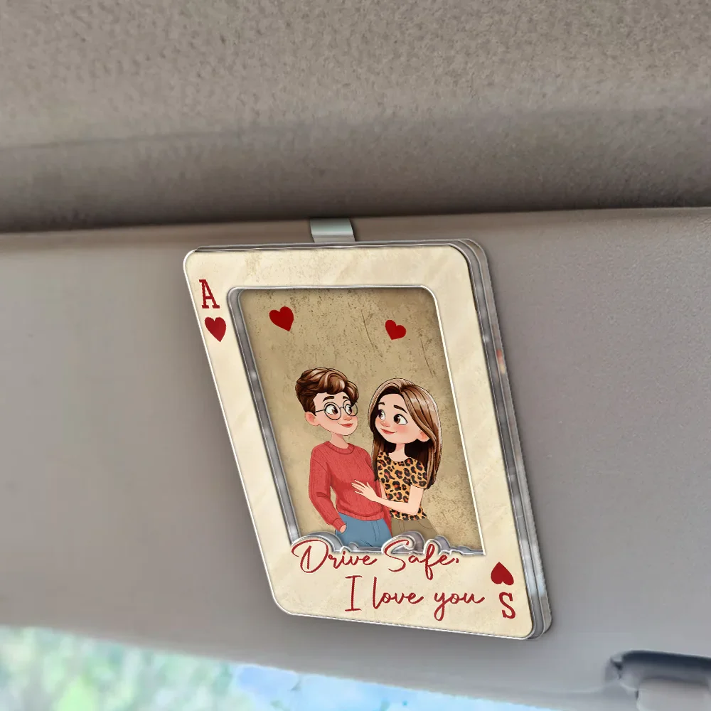 Drive Safe Handsome Vintage Playing Card - Personalized Custom Shaped Acrylic Car Visor Clip - Image 2