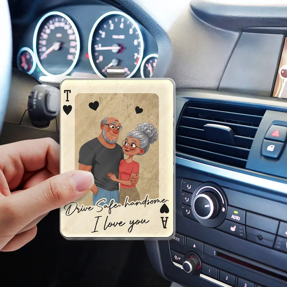 Drive Safe Handsome Vintage Playing Card - Personalized Custom Shaped Acrylic Car Visor Clip - Image 3