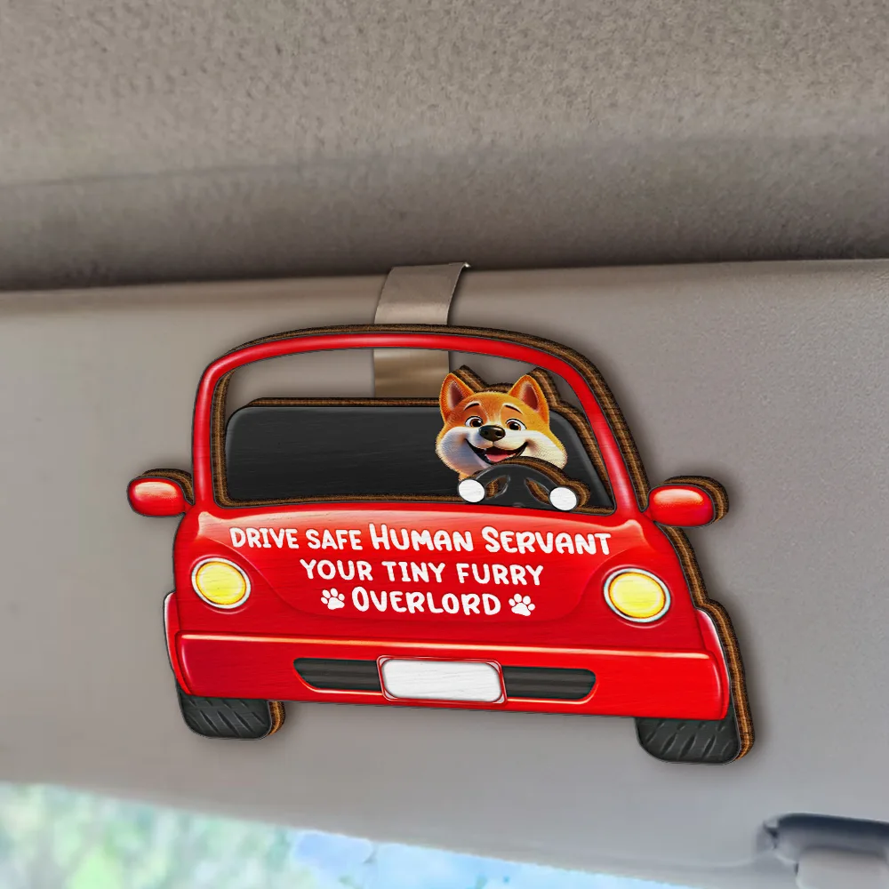 Drive Safe Human Servant - Personalized Custom Shaped Car Visor Clip - Image 2