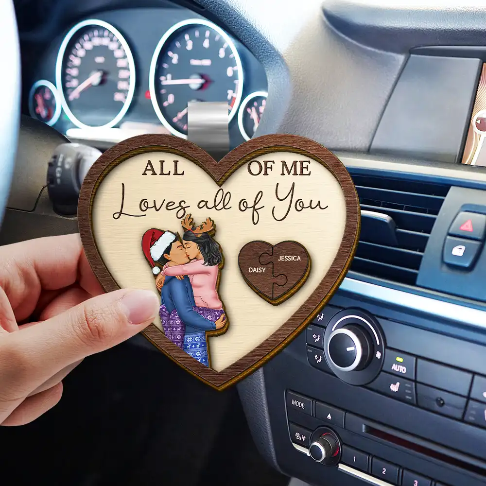 Drive Safe I Love You Kissing Couples Heart - Personalized Custom Shaped Car Visor Clip - Image 3