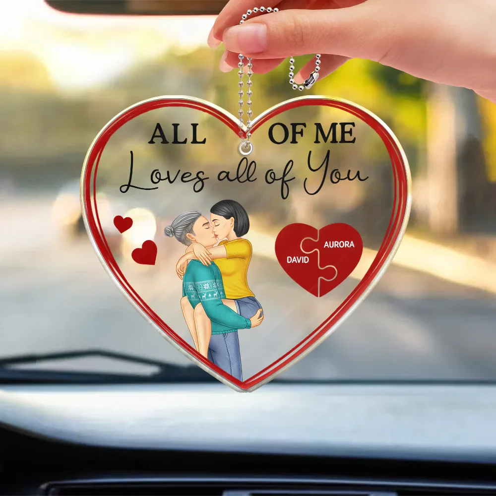 Drive Safe I Love You Kissing Couples - Personalized Acrylic Car Hanger - Image 3