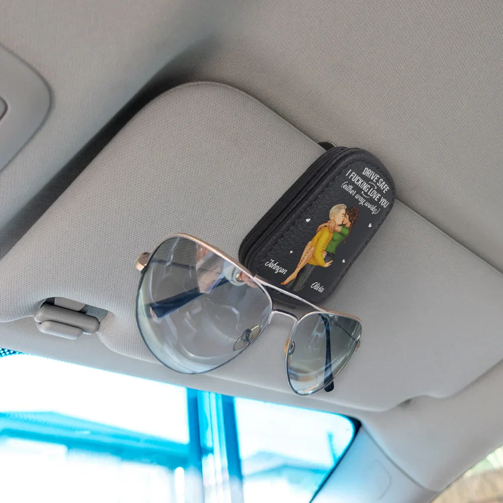 Drive Safe I Love You - Personalized Sunglasses Holder For Car Visor - Image 2