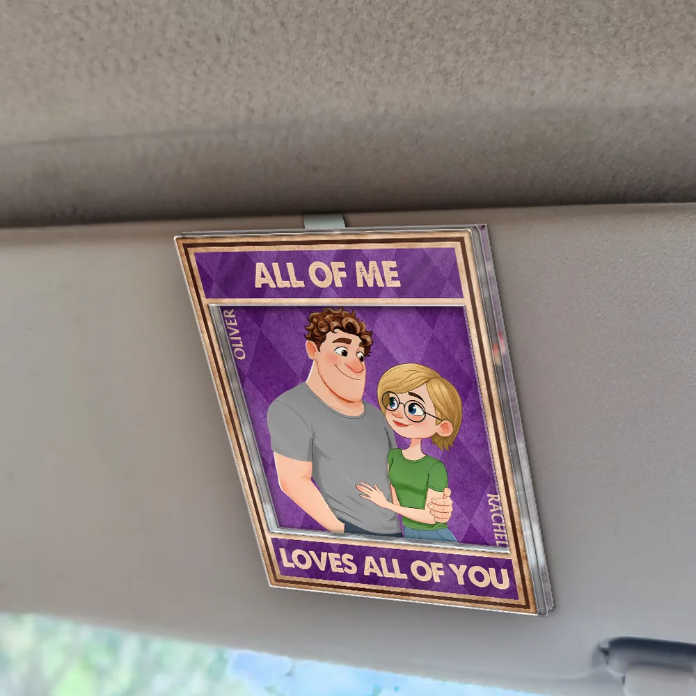 Drive Safe I Love You Vintage Animate Couple - Personalized Custom Shaped Acrylic Car Visor Clip - Image 2