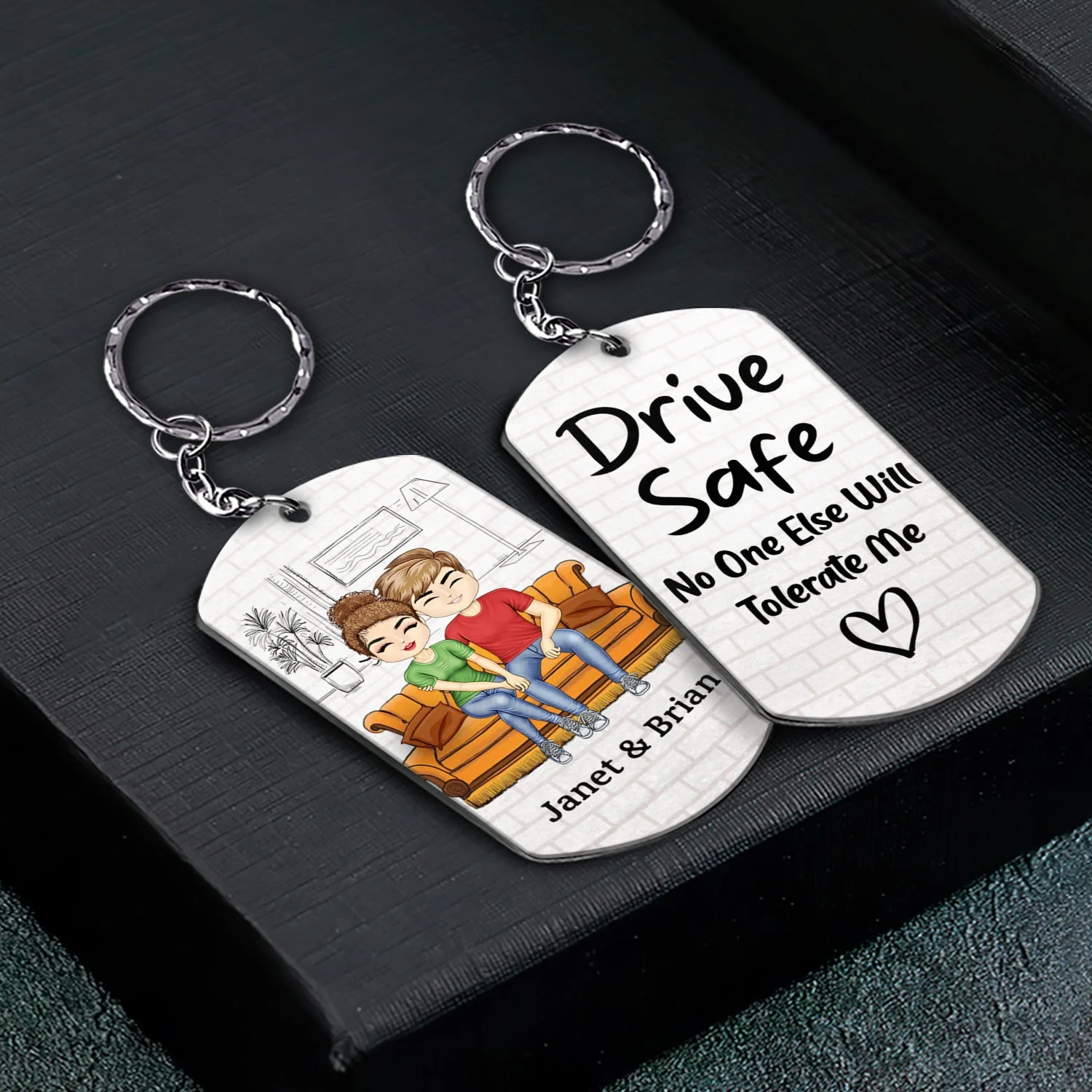 Drive Safe No One Else Will Tolerate Me - Birthday, Loving, Anniversary Gift For Spouse, Husband, Wife, Couple - Personalized Aluminum Keychain - Image 2