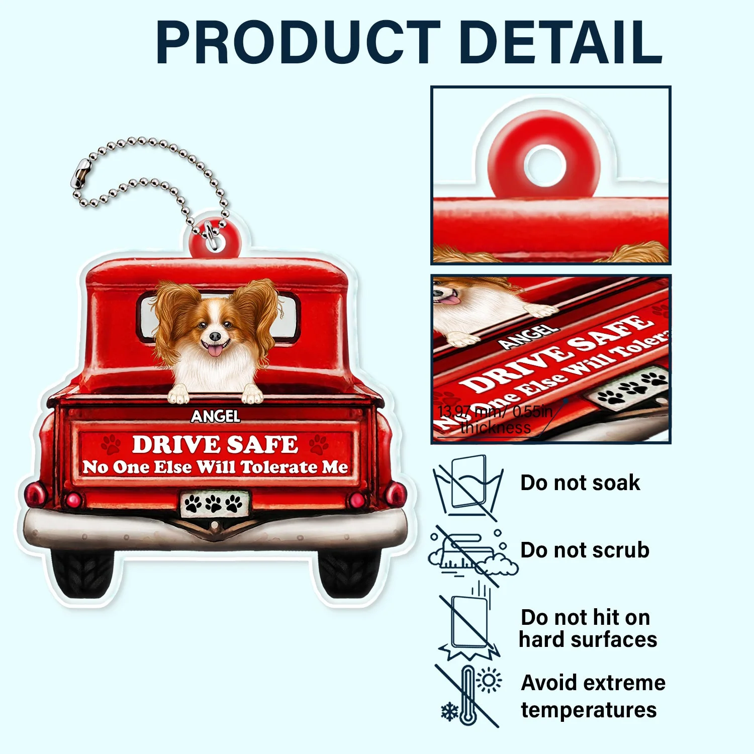 Drive Safe No One Else Will Tolerate Us - Gift For Pet Lovers - Personalized Acrylic Car Hanger - Image 5