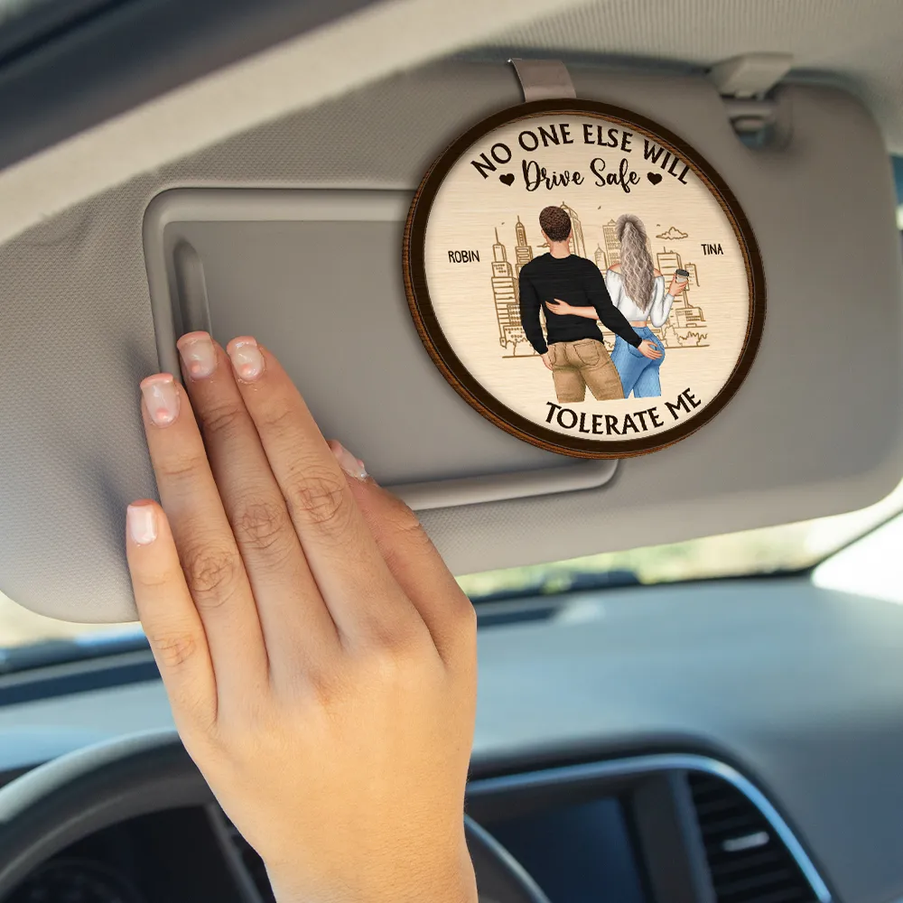 Drive Safe So Lonely Without You Touching This - Personalized Custom Shaped Car Visor Clip - Image 4