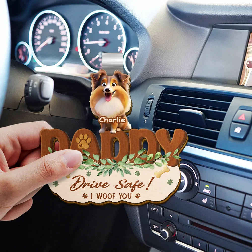 Drive Safe We Woof You - Personalized Custom Shaped Car Visor Clip - Image 3