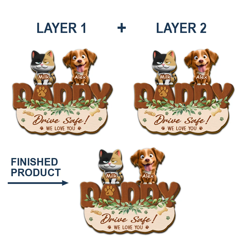 Drive Safe We Woof You - Personalized Custom Shaped Car Visor Clip - Image 5