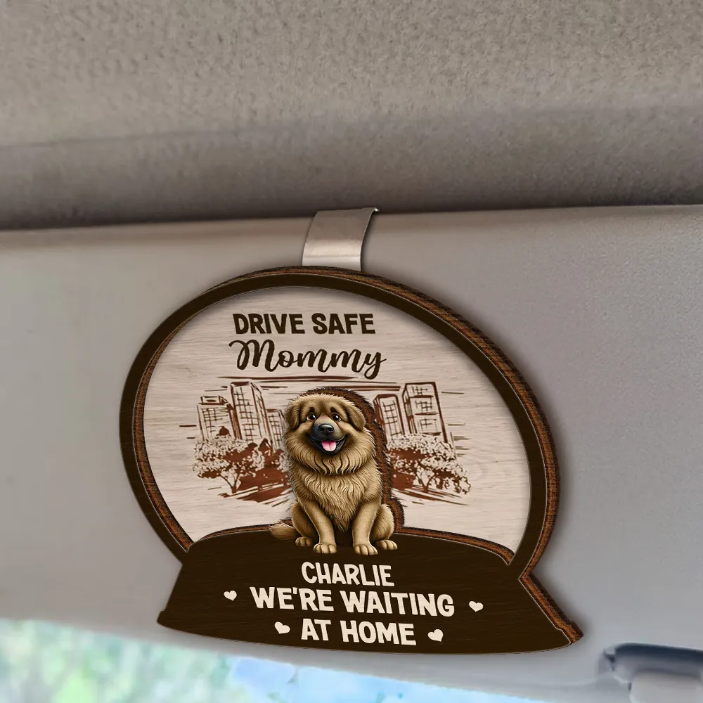 Drive Safe We're Waiting At Door Kids & Pets - Personalized Custom Shaped Car Visor Clip - Image 2