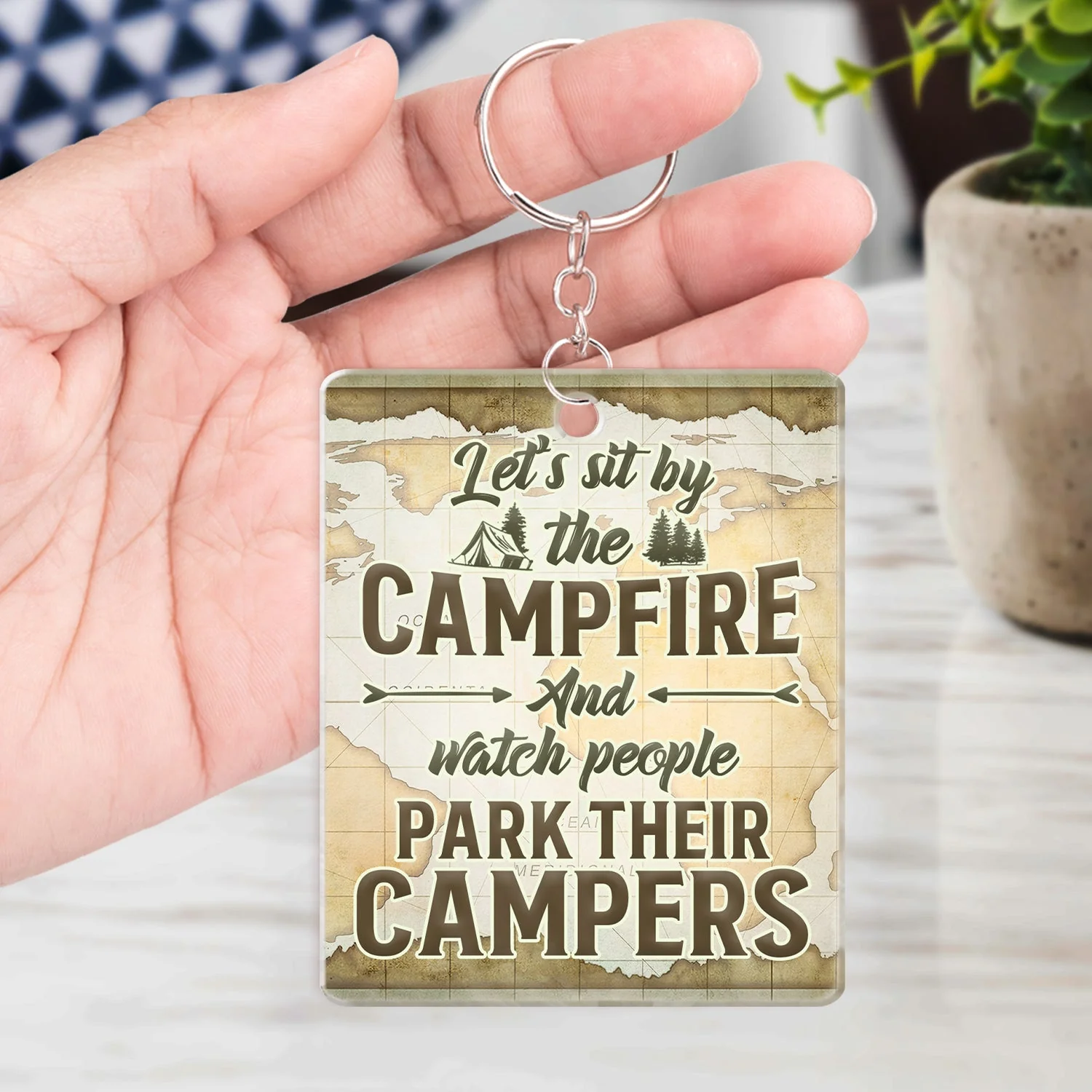 Drive Slow Drunk Camper Matter Key To The RVs - Birthday, Loving, Anniversary, Traveling Gift For Spouse, Husband, Wife, Camping Couple - Personalized Acrylic Keychain - Image 4