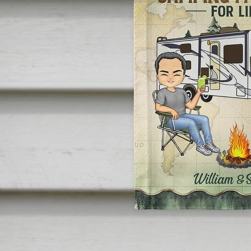 Drive Slow Drunk Campers Matter Husband Wife Camping Couple - Personalized Custom Flag - Image 4