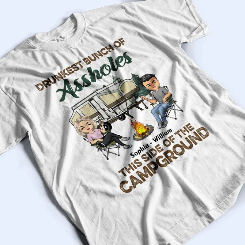 Drunkest This Side Of The Campground - Gift For Camping Friends - Personalized Custom T Shirt - Image 3