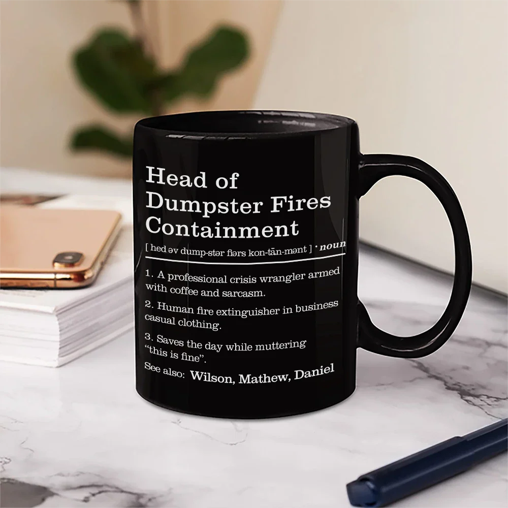 Dumpster Fire Response Team Definition - Personalized Mug - Image 5