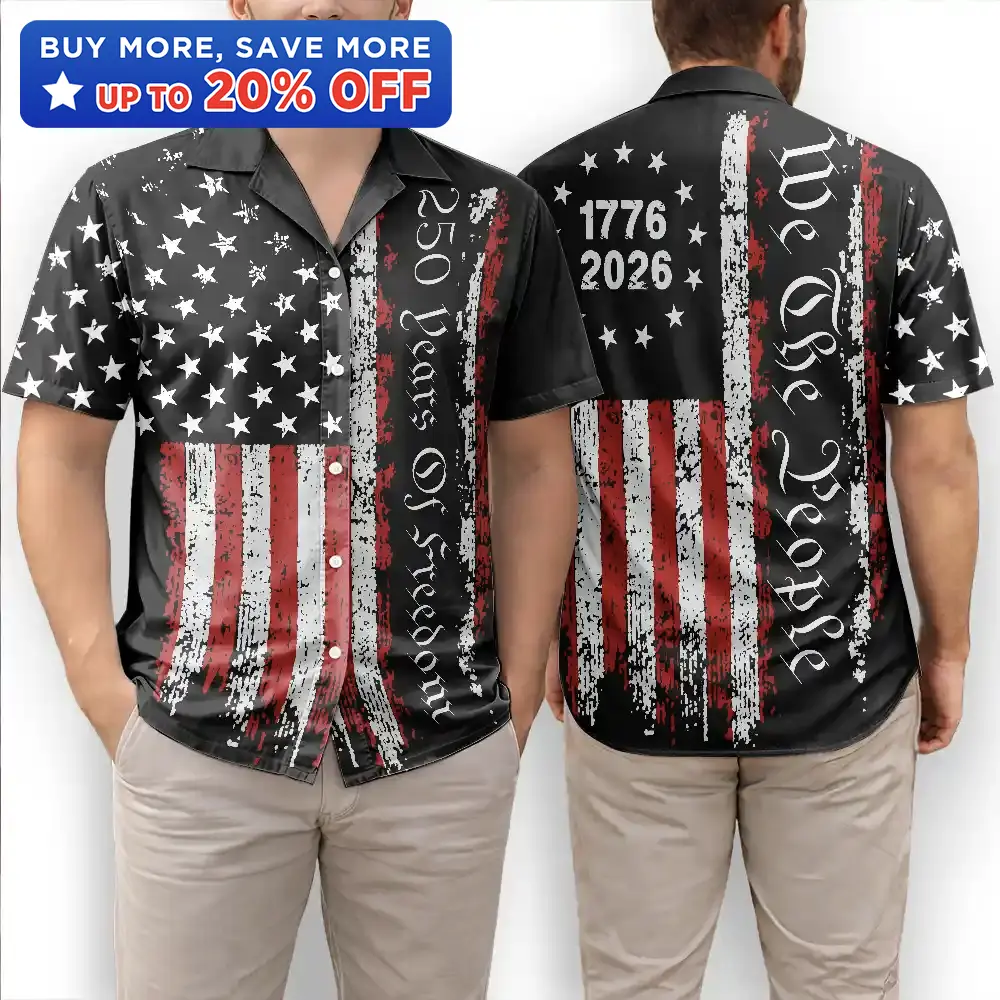 Early US Flag America 250 Years Of Freedom - Hawaiian Shirt