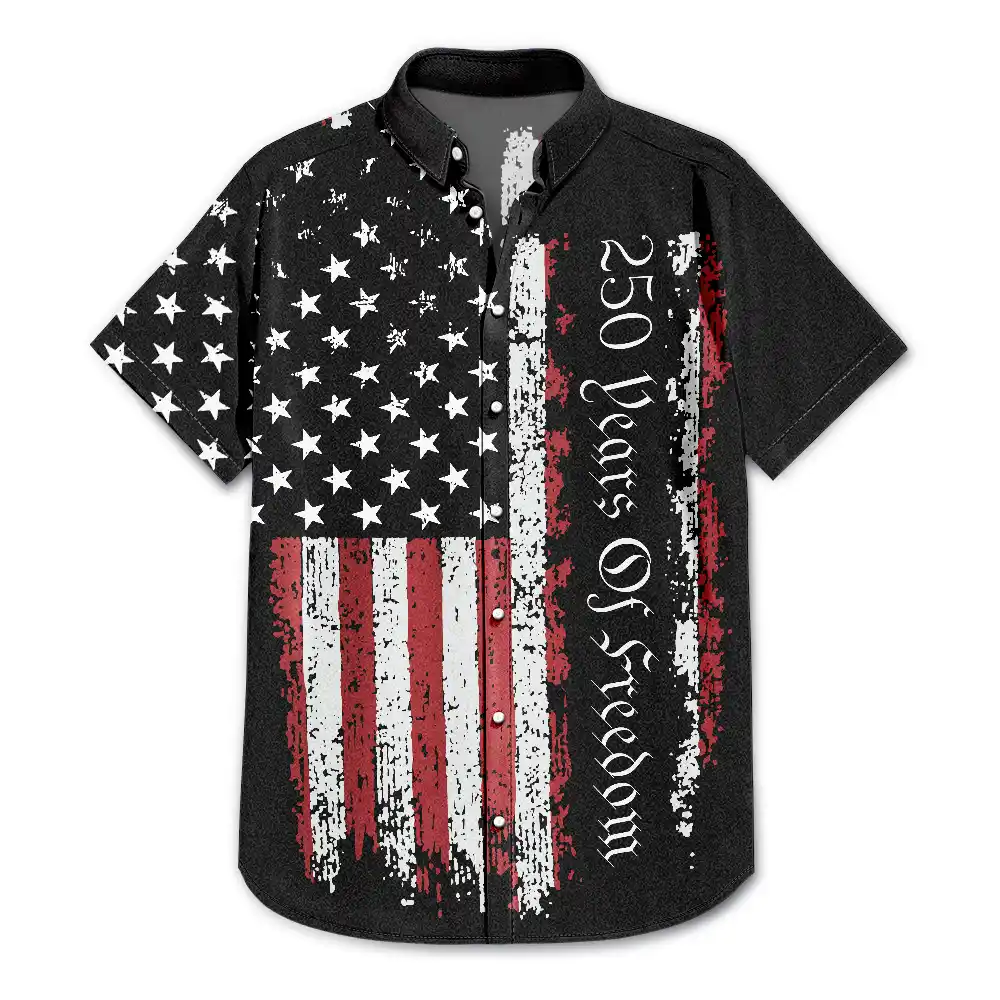 Early US Flag America 250 Years Of Freedom - Hawaiian Shirt - Image 3