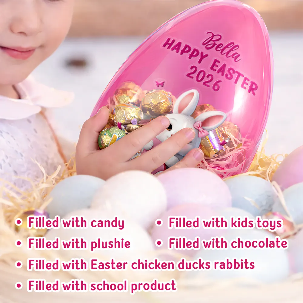Easter Bunny Holding Alphabet Letter - Personalized Fillable Egg - Image 6