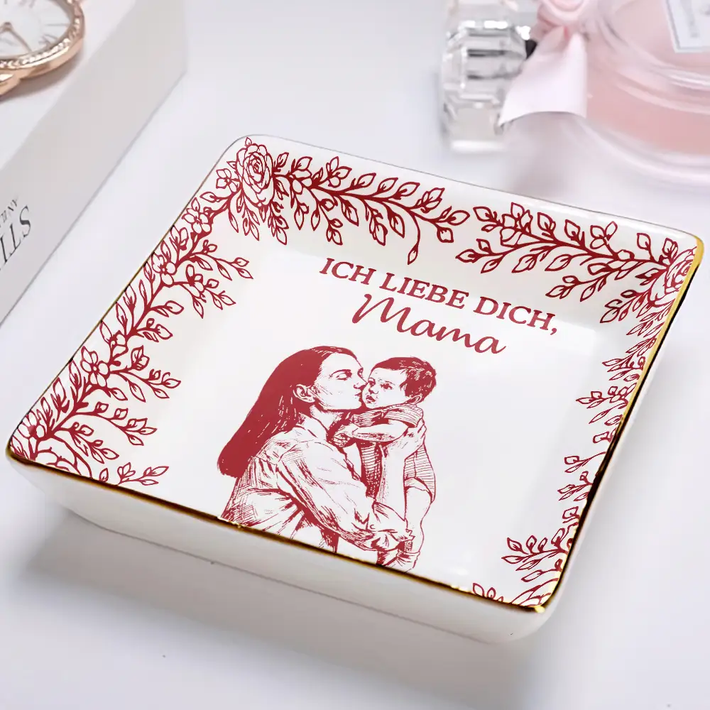 Eigenes Foto Als Bleistiftskizze Ich Liebe Dich Mama Oma - Personalisierte Schmuckschale - Image 3