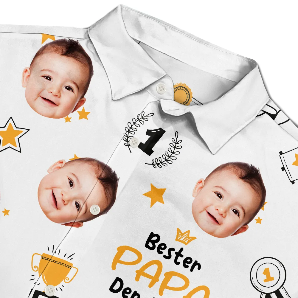 Eigenes Foto Bester Opa Der Welt Trophäen-Papa - Personalisiertes Hawaiihemd - Image 5