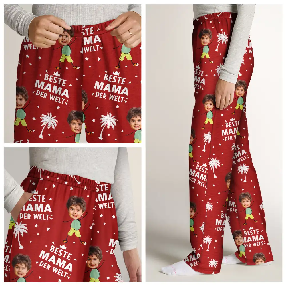 Eigenes Foto Bester Papa Beste Mama Der Welt - Personalisiertes Pyjamahose - Image 8
