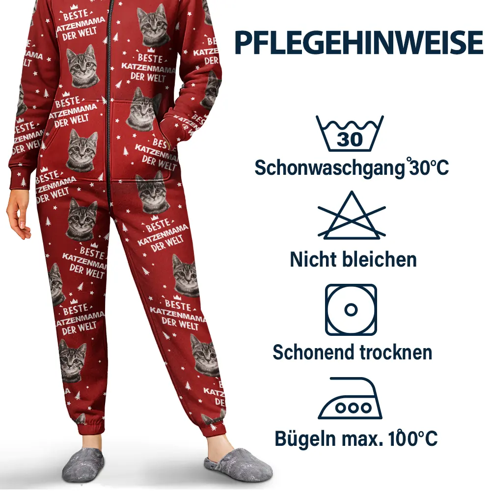 Eigenes Foto Hundebesitzer Und Katzenliebhaber - Personalisierter Unisex-Jumpsuit Mit Kapuze - Image 4