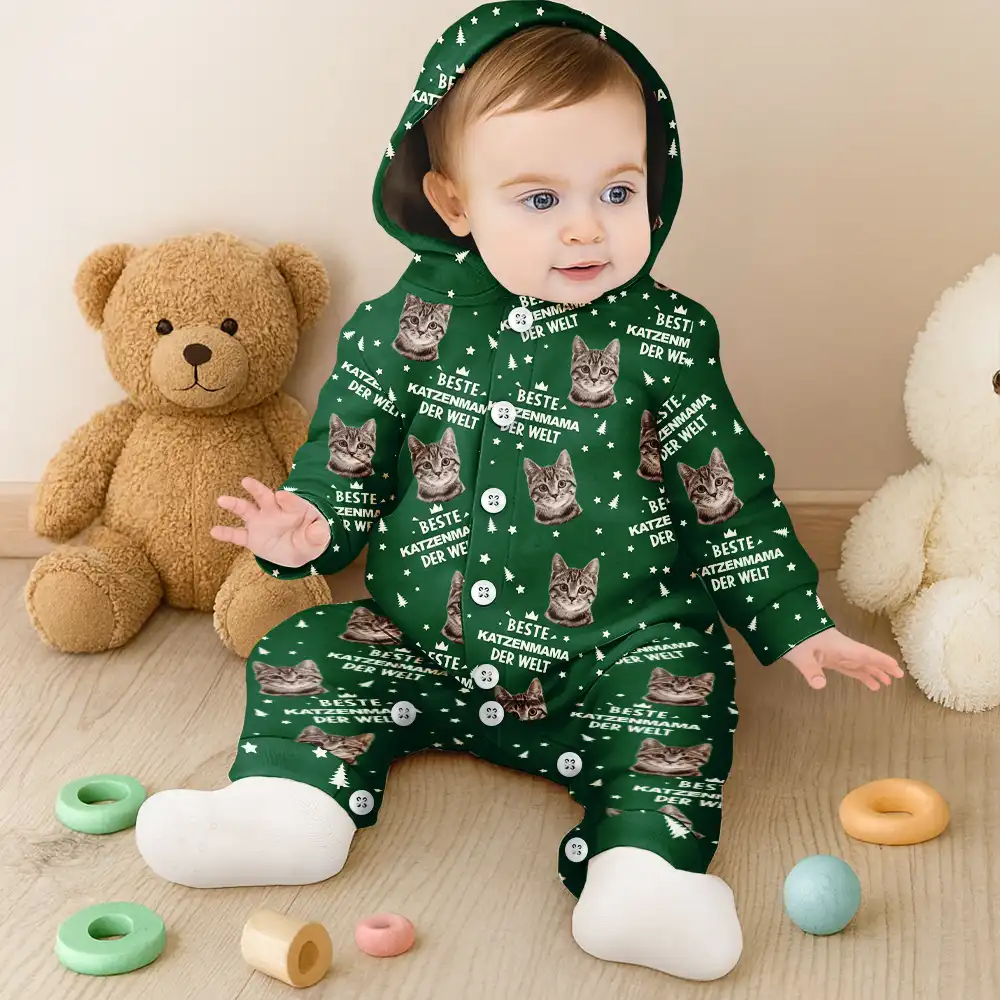 Eigenes Foto Hundebesitzer Und Katzenliebhaber - Personalisierter Unisex-Jumpsuit Mit Kapuze - Image 7