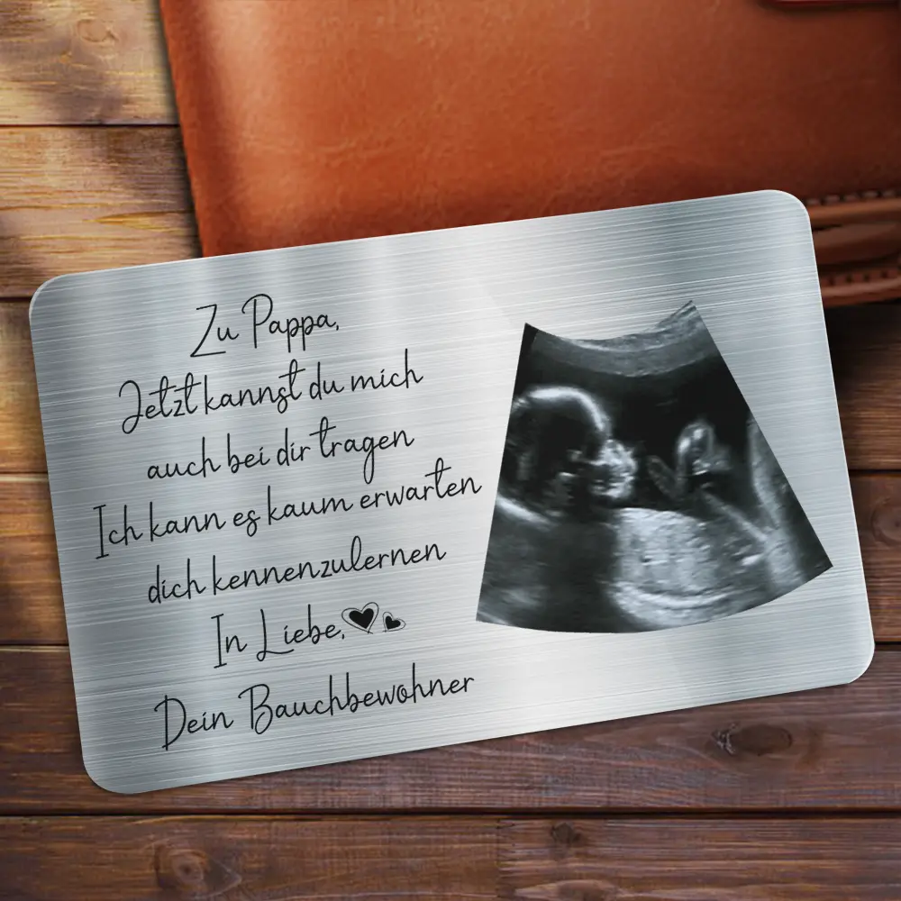 Eigenes Foto Zu Papa Jetzt Kannst Du Mich Auch Bei Dir Tragen - Personalisierte Aluminium-Brieftaschenkarte - Image 2