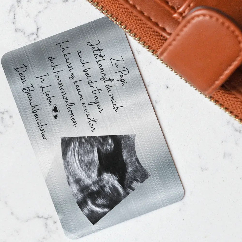 Eigenes Foto Zu Papa Jetzt Kannst Du Mich Auch Bei Dir Tragen - Personalisierte Aluminium-Brieftaschenkarte - Image 3