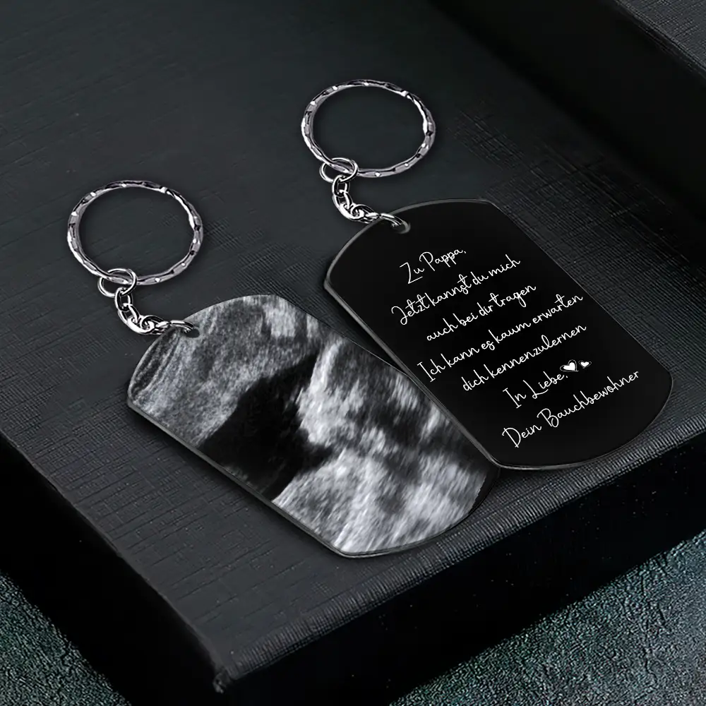 Eigenes Foto Zu Papa Jetzt Kannst Du Mich Auch Bei Dir Tragen - Personalisierter Aluminium-Schlüsselanhänger - Image 2
