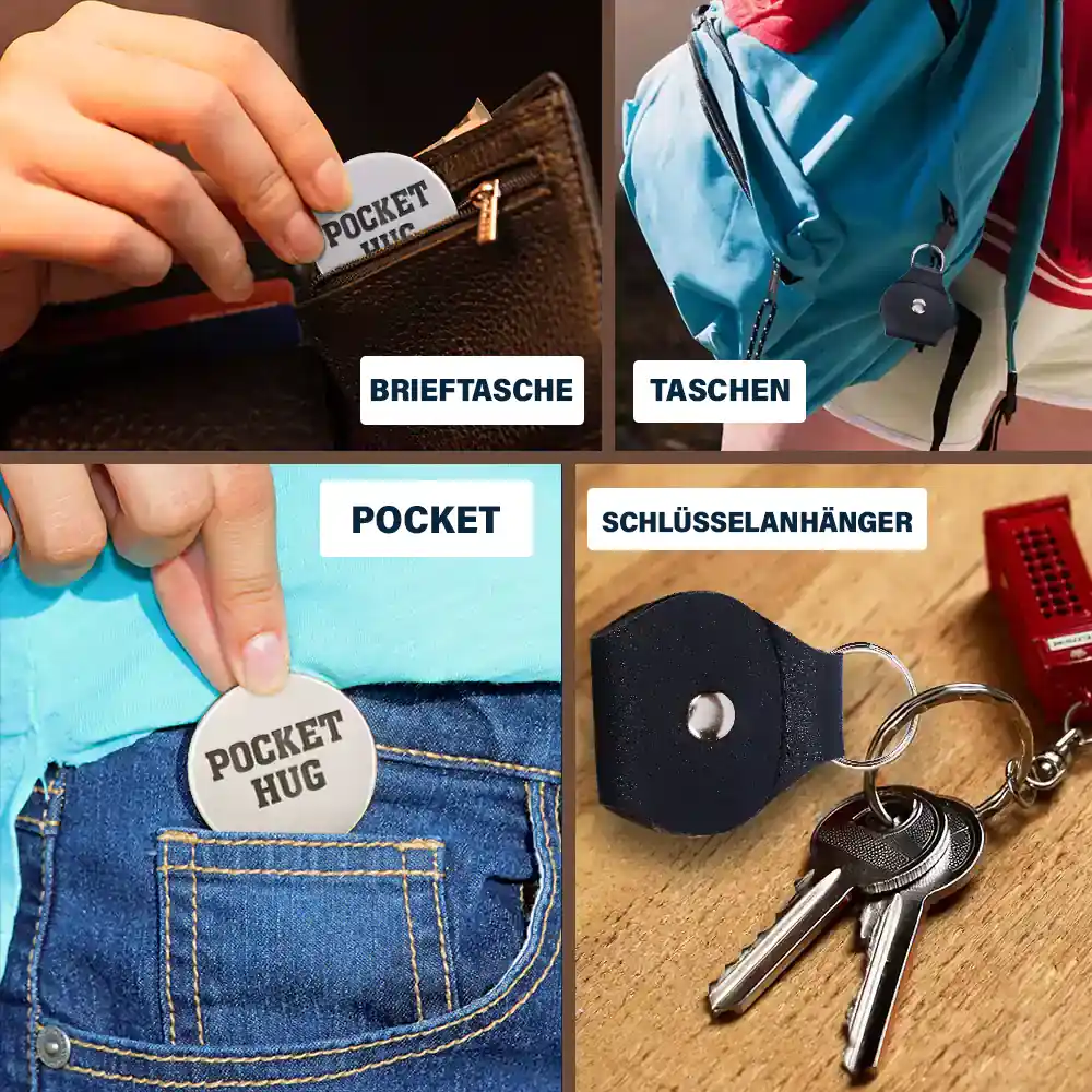Eine Umarmung Von Mama - Personalisierter Pocket Hug Leder Schlüsselanhänger - Image 6