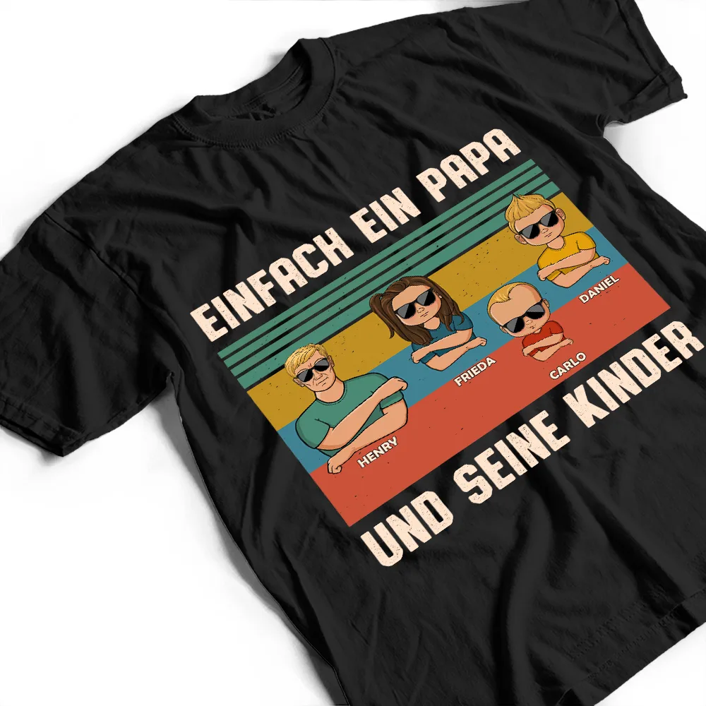 Einfach Ein Papa Und Seine Mädchen - Geschenk Für Den Vater - Personalisiertes T Shirt - Image 3
