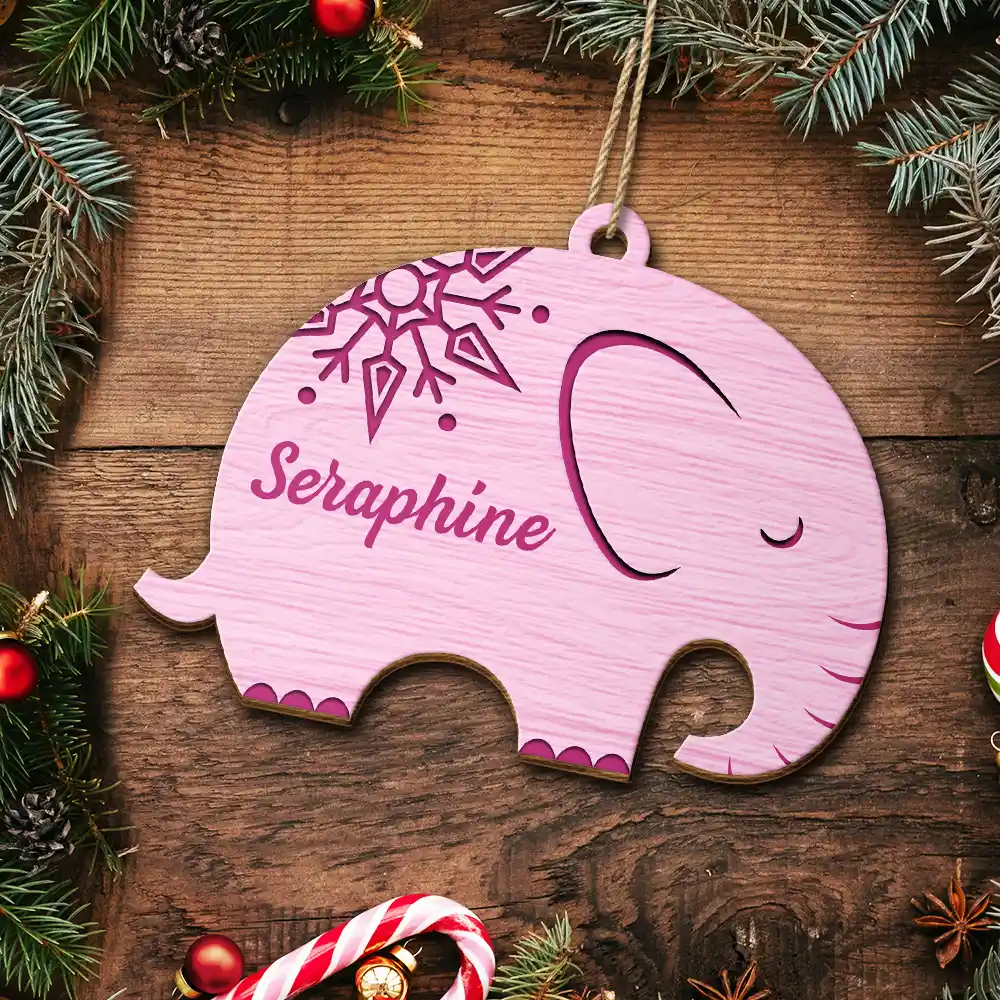 Elephant Sisterhood Sister Bestie Thank You - Personalized Wooden Ornament Print 2 Sides - Image 5