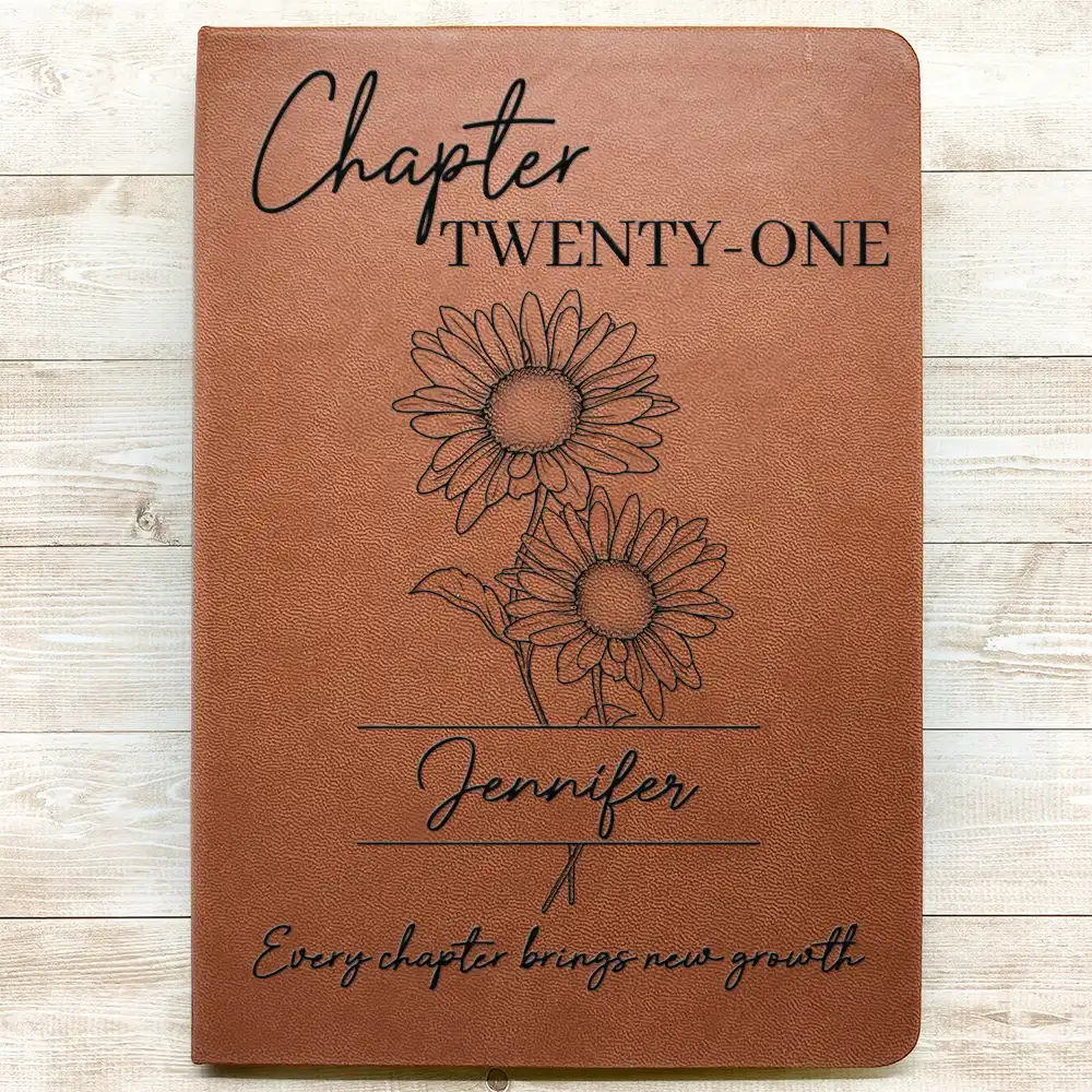 Every Chapter Brings New Growth Birthday Gifts - Personalized Leather Journal - Image 3