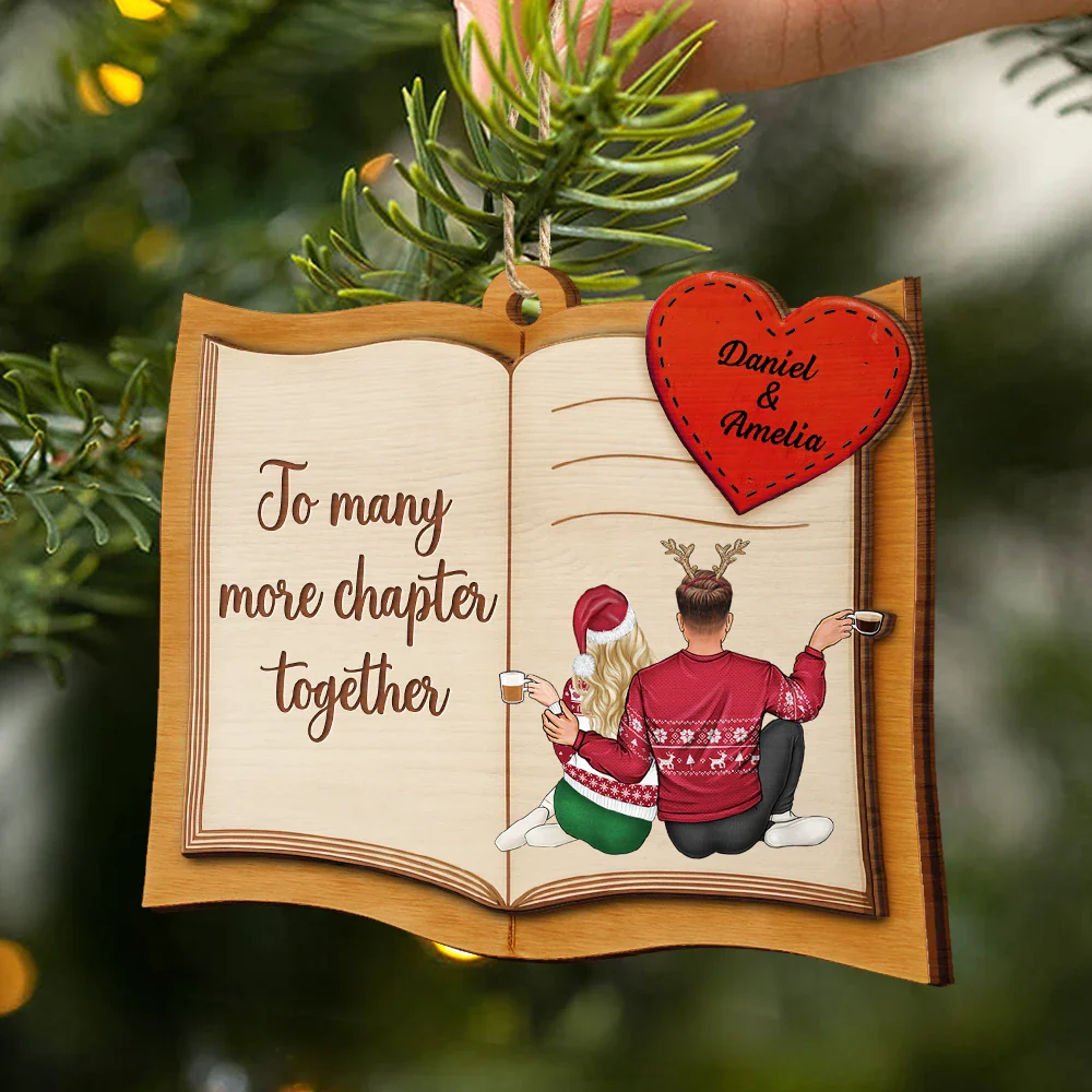 Every Love Story Is Beautiful Couple - Personalized 2-Layered Wooden Ornament - Image 2