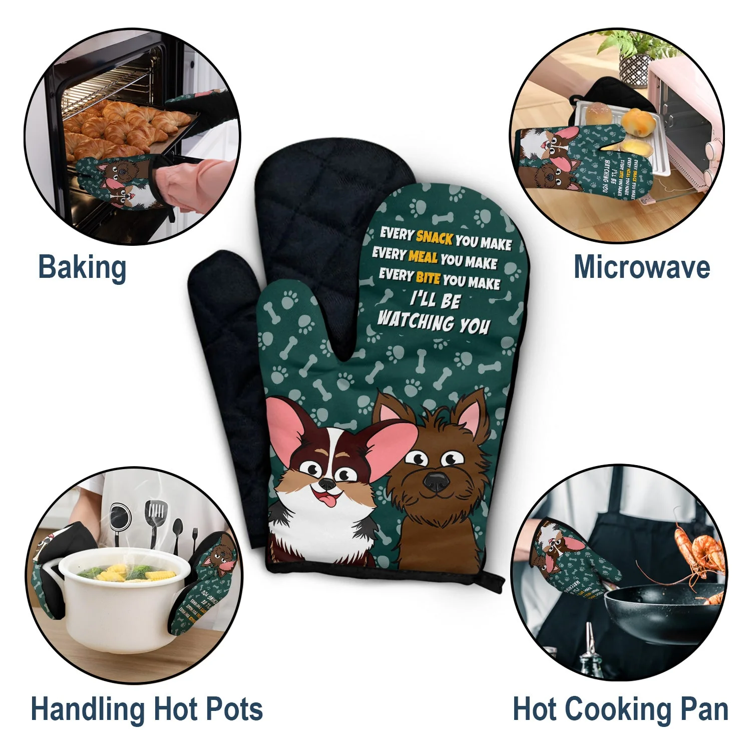 Every Snack You Make Cartoon Dog - Funny Gift For Dog Lovers - Personalized Oven Mitts, Pot Holders - Image 5