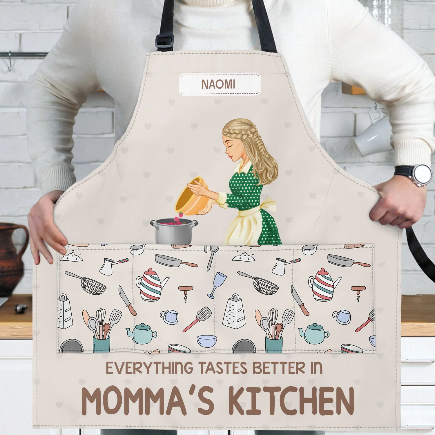 Everything Tastes Better In Mom's Kitchen - Gift For Mom, Mama - Personalized Apron - Image 2