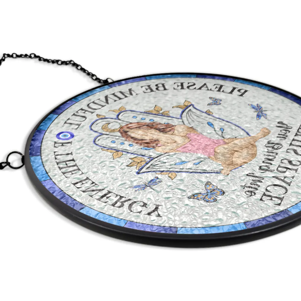 Evil Eye Be Mindful Of The Energy - Personalized Stained Glass Window Hanging Suncatcher - Image 5