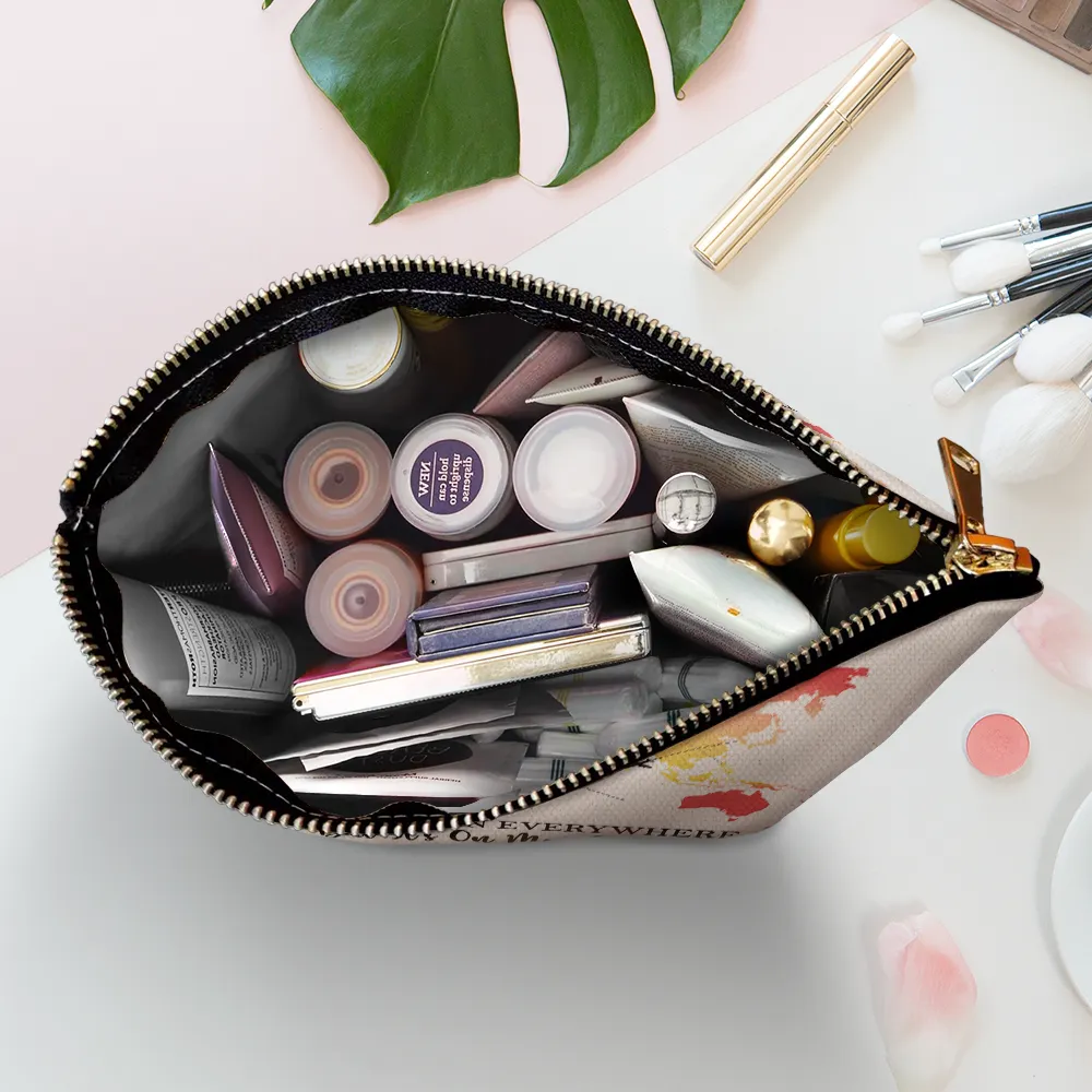 Excuse Me While I Travel The World - Personalized Cosmetic Bag - Image 5
